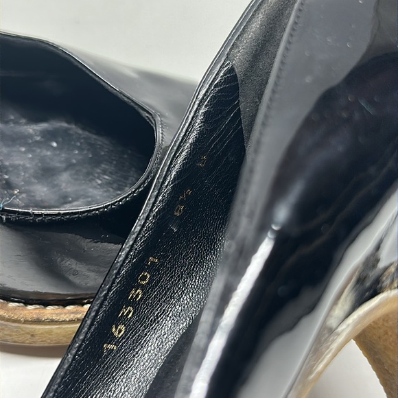 Gucci High Heels Stiletto Heel Pumps Shoes Patent Leather Platform Black Size 8 - Picture 13 of 13